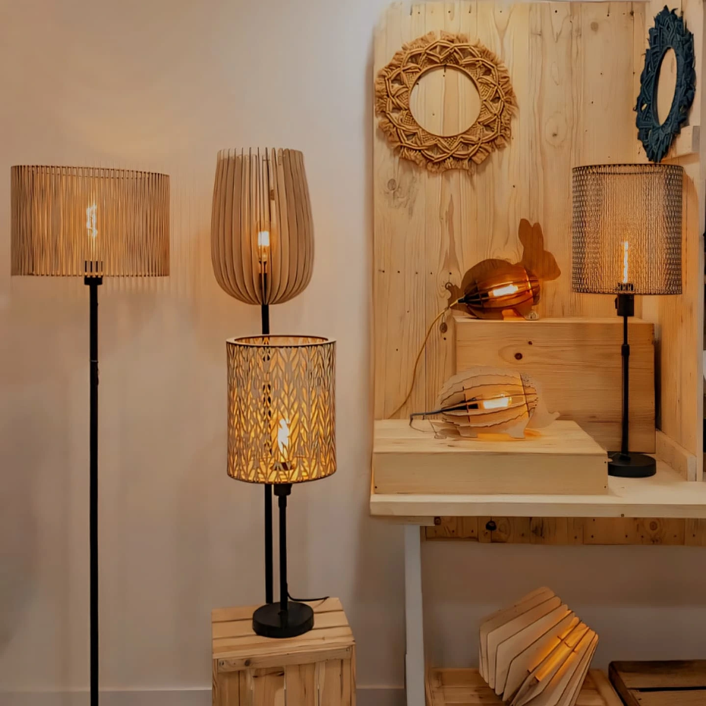 Lampes en bois de La Fabrique